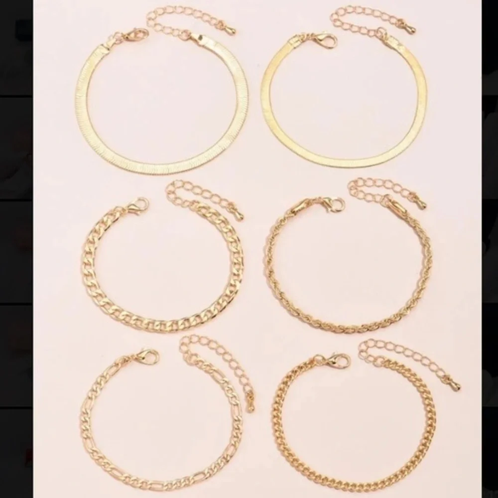 6pcs gold plated chain bracelets - Picture 4 of 5